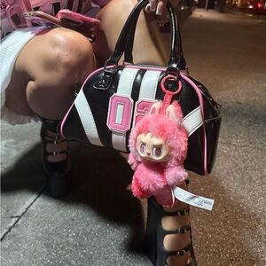 Vintage Black and Pink Shoulder Bag